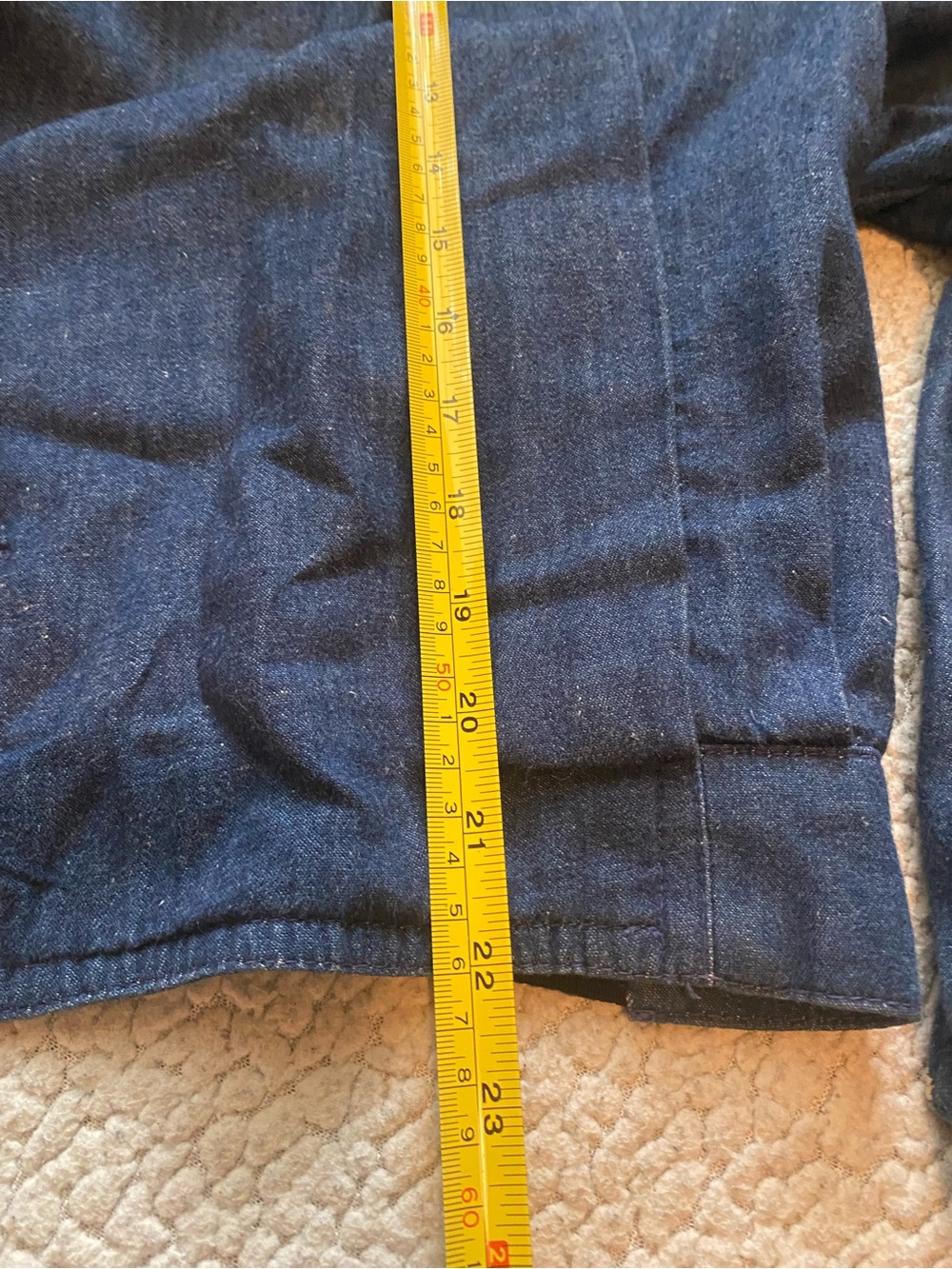 Women's Dark Blue Denim Shawl-Collar Jacket - Picture 7 of 8